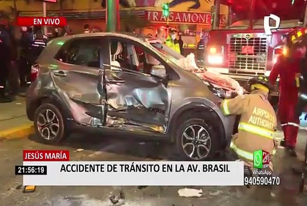 Jesus María: Dos policías heridos accidente de tránsito