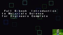 Full E-book  Introduction to Materials Science for Engineers Complete