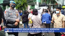 Ibu Kapolres Bagi-bagi Masker dan Ingatkan Warga Disiplin Protokol Kesehatan