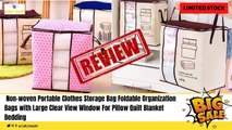 Non-woven Portable Clothes Storage Bag Foldable Organization Bags with Large Clear View Window
