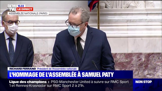 La vie d'un professeur est sacrée : Richard Ferrand demande une minute de silence dans l'hémicycle en hommage à Samuel Paty