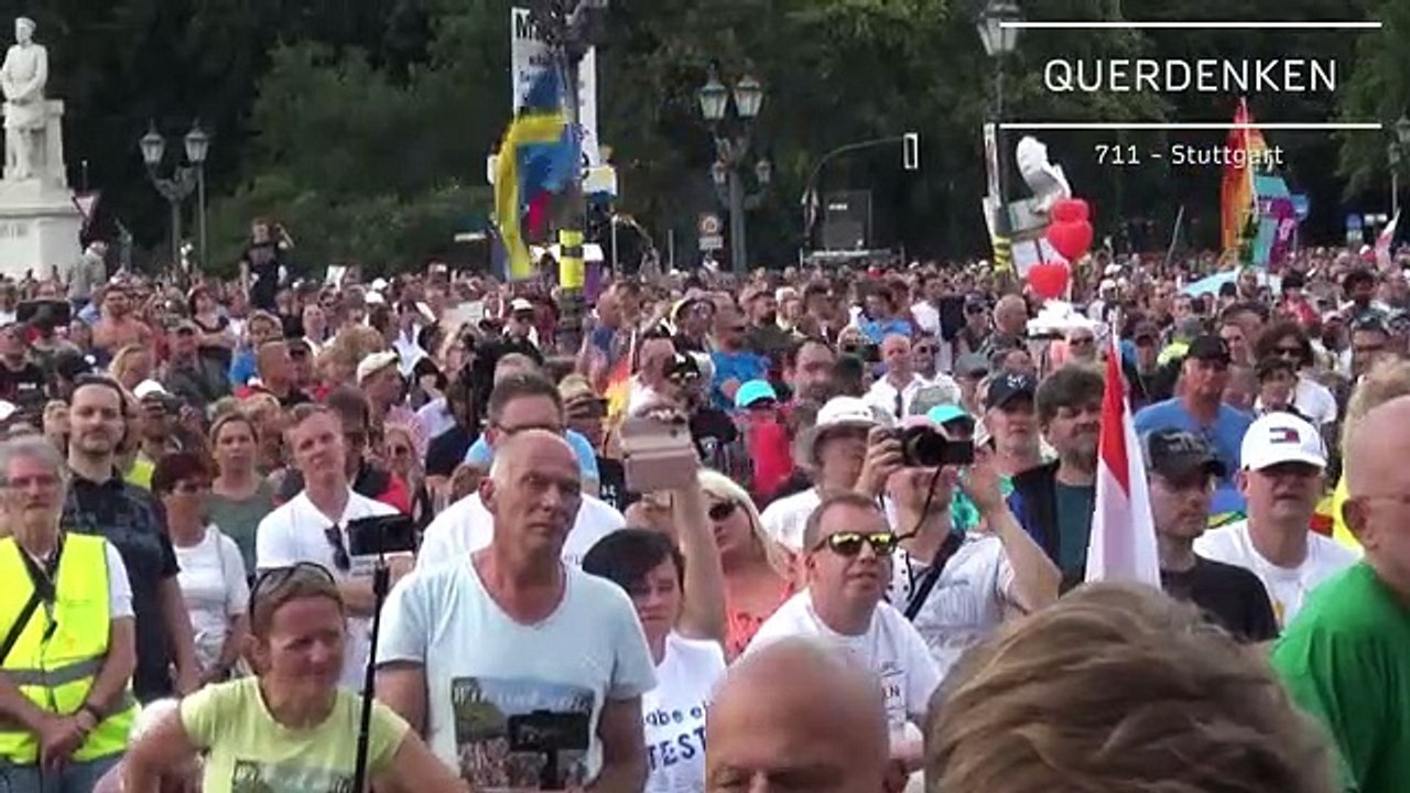 Claudio Siber (green party germany) at August 29 2020 rally against corona oppresion
