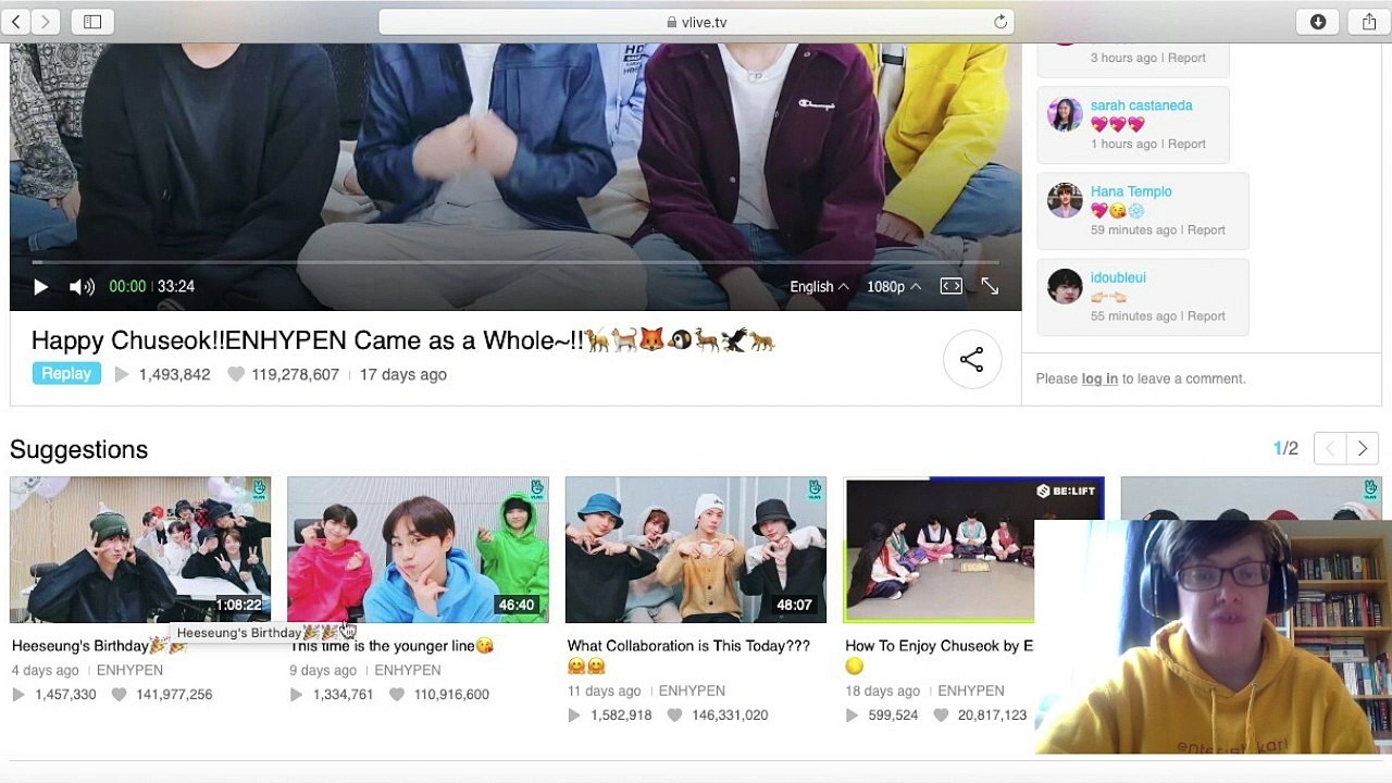 REACTION | ENHYPEN'S CHUSEOK VLIVE LIVESTREAM