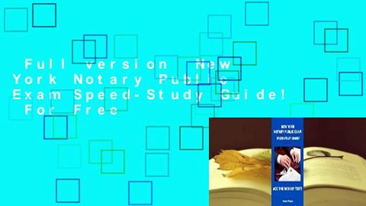 Full version  New York Notary Public Exam Speed-Study Guide!  For Free