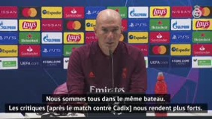 Groupe B - Zidane : "Nous méritons les critiques après le match contre Cadix"