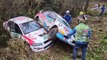 Rally Cars Struggle to Make Turn at Race Track