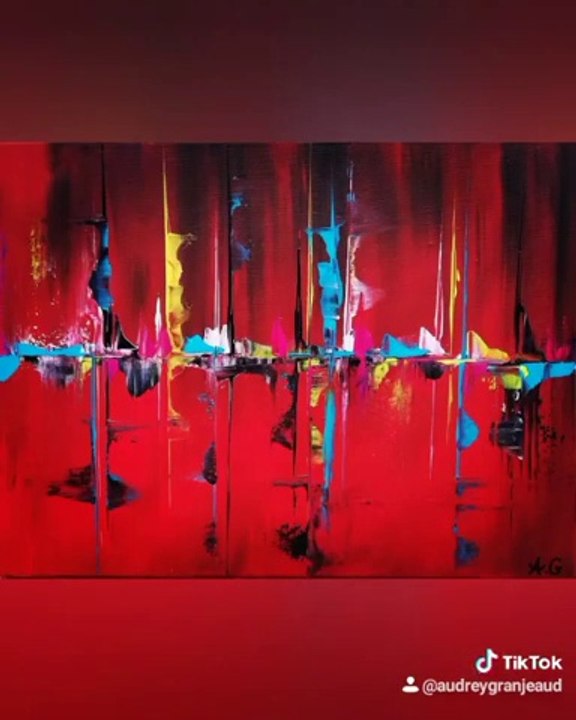 Démonstration de peinture abstraite à l'acrylique