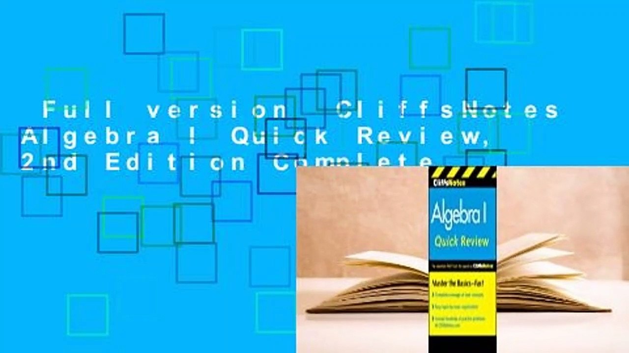 Full version  CliffsNotes Algebra I Quick Review, 2nd Edition Complete