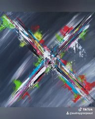 Démonstration de peinture abstraite à l'acrylique