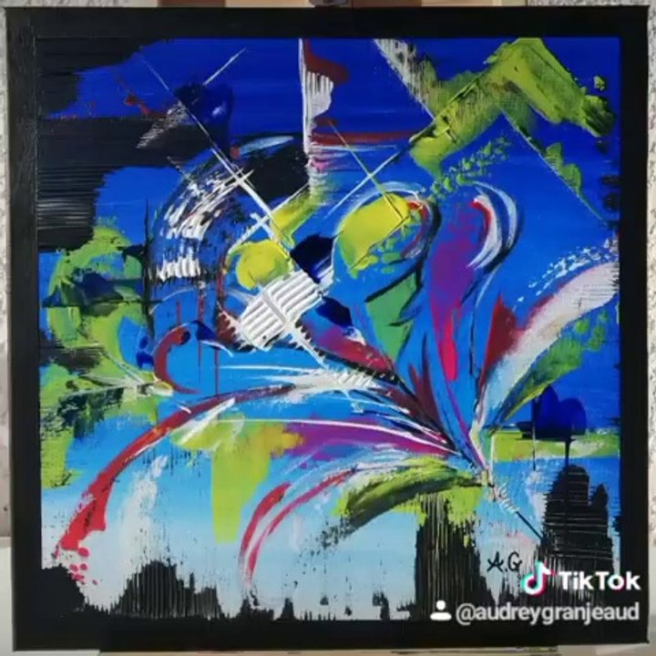 Démonstration de peinture abstraite à l'acrylique