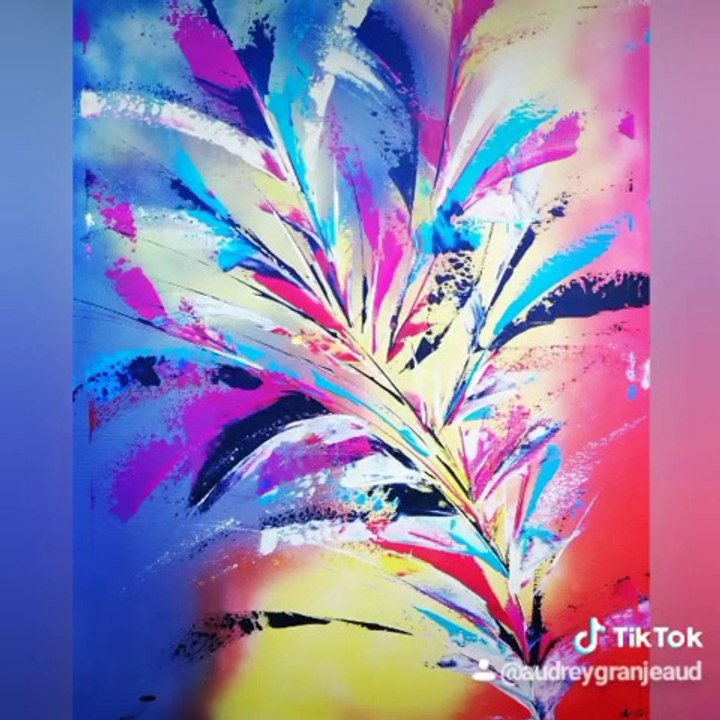 Démonstration de peinture abstraite à l'acrylique