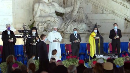 Francisco ora en Roma con líderes de varias religiones por la paz y la pandemia