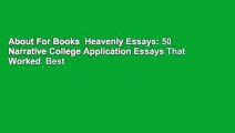 About For Books  Heavenly Essays: 50 Narrative College Application Essays That Worked  Best