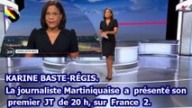 KARINE BASTE-RÉGIS (journaliste Martiniquaise) son premier JT de 20h, sur France 2.