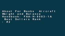 About For Books  Aircraft Weight and Balance Handbook: FAA-H-8083-1A  Best Sellers Rank : #2