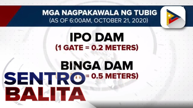 #SentroBalita | Ilang dam sa Luzon, nagpakawala ng tubig dahil sa malakas na pag-ulan