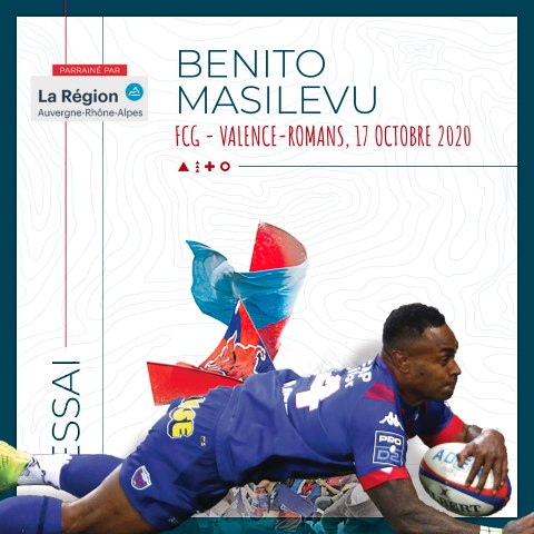 Video : Video - Le deuxime essai de Benito Masilevu face  Valence-Romans, saison 2020-2021