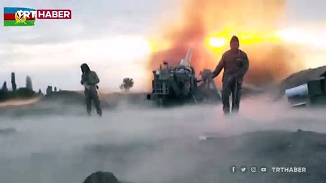 Azerbaycan ordusu Ermeni mevzilerini vurdu