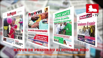 REVUE DE PRESSE CAMEROUNAISE DU 21 OCTOBRE 2020