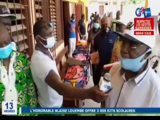 RTG - Don de 3000 kits scolaires du député Blaise Louembe aux enfants
