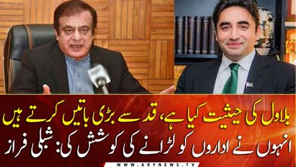 Bilawal attempted to create conflict among institutions: Shibli Faraz