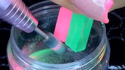 Watch how colorful acrylic nail powders are made from chalk