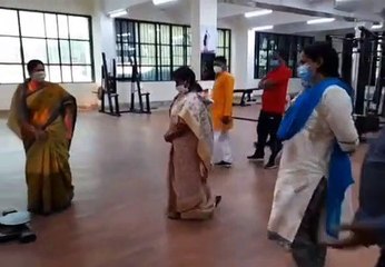 जिम का निरीक्षण करने पहुंची जिलाधिकारी