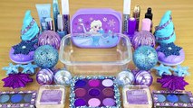 ELSA FROZEN SLIME - Mixing makeup and glitter into Clear Slime - Satisfying Slime Videos