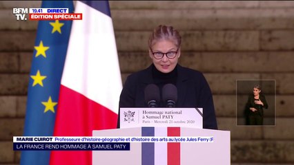 Hommage à Samuel Paty à la Sorbonne: lecture du poème "À Samuel Paty"