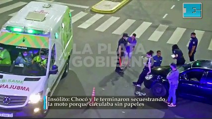 Chocó y le terminaron secuestrando la moto porque circulaba sin papeles