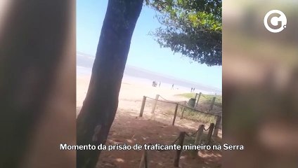 Momento da prisão de traficante mineiro na Serra