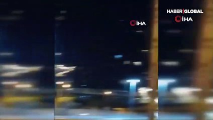 Ticari taksi alev alev böyle yandı