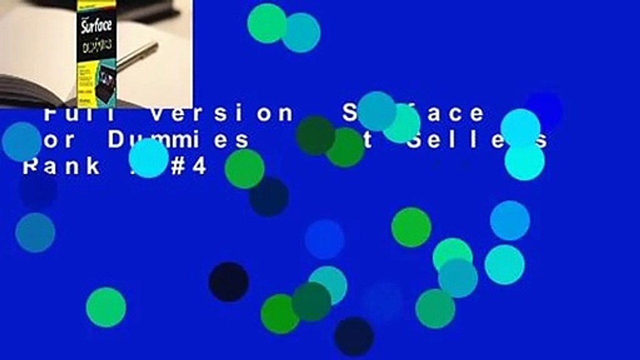 Full version Surface for Dummies Best Sellers Rank 4 video Dailymotion
