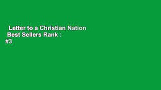 Letter to a Christian Nation  Best Sellers Rank : #3