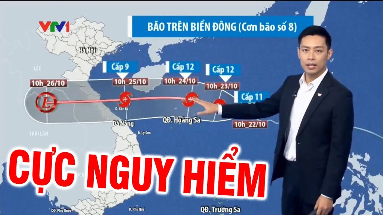 Bão Số 8 Mạnh Không Tưởng - Dự báo thời tiết chiều tối nay 22/10  Bản tin dự báo thời tiết hôm nay