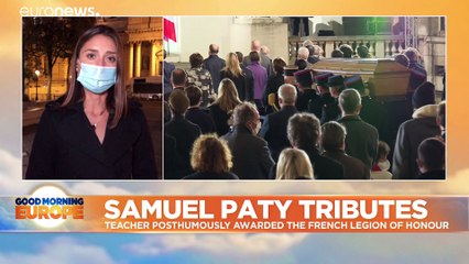 Macron vows to continue 'fight for freedom' as France pays tribute to beheaded teacher Samuel Paty