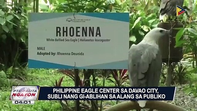 #PTVBalitaNgayon | Philippine Eagle Center sa Davao City, subli nang gi-ablihan sa alang sa publiko