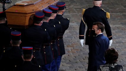 France teacher killing: President Macron leads memorial in Paris