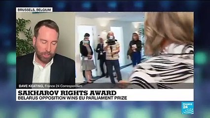 Belarus opposition wins EU human rights prize