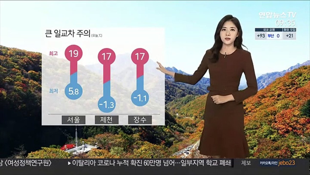 [날씨] 일교차 10도 이상…화창한 가을 하늘