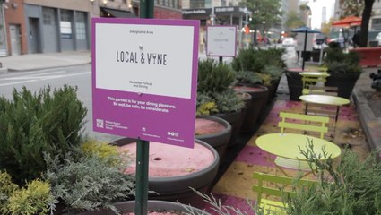 Preparing for outdoor dining in the winter
