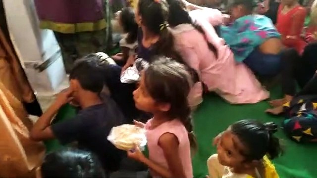अखिल भारतीय मारवाड़ी महिला सम्मेलन शाजापुर की महिलाओं द्वारा कन्या भोज किया गया
