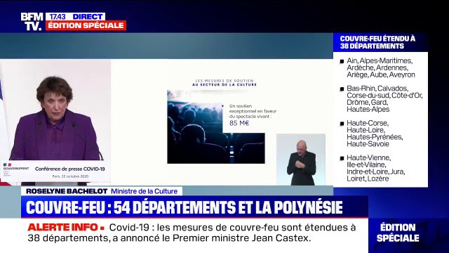 Roselyne Bachelot: 85 millions d'euros d'aide vont être débloqués pour le spectacle vivant