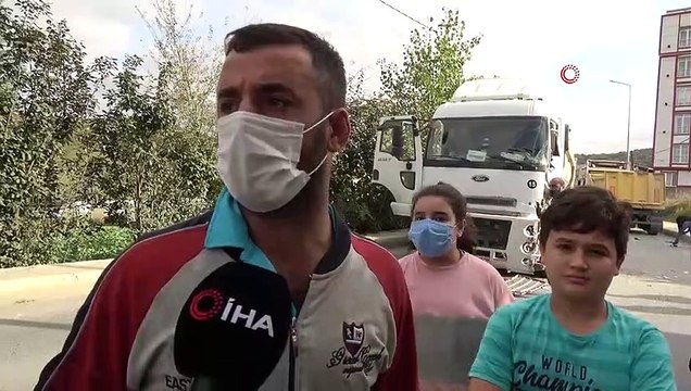 Arnavutköy’de hafriyat kamyonları kaza yaptı: 1 yaralı