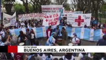 Protesto de enfermeiros em Buenos Aires