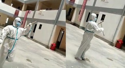 VIDEO: रोक के बावजूद पीपीई किट पहनकर गरबा खेले डॉक्टर, बोले- कोरोना से दूर रहकर पूरा किया शौक