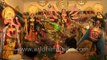 Durga Pooja festival being celebrated by Indian devotees in Darbhanga district of Bihar