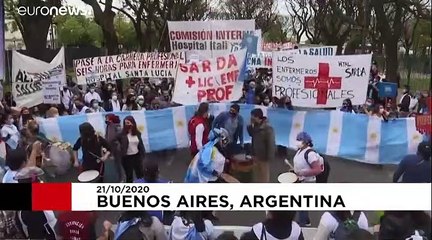 Argentina's nurses demand better working conditions as pandemic rages on