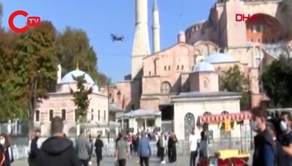 Ayasofya'da dronlu denetim