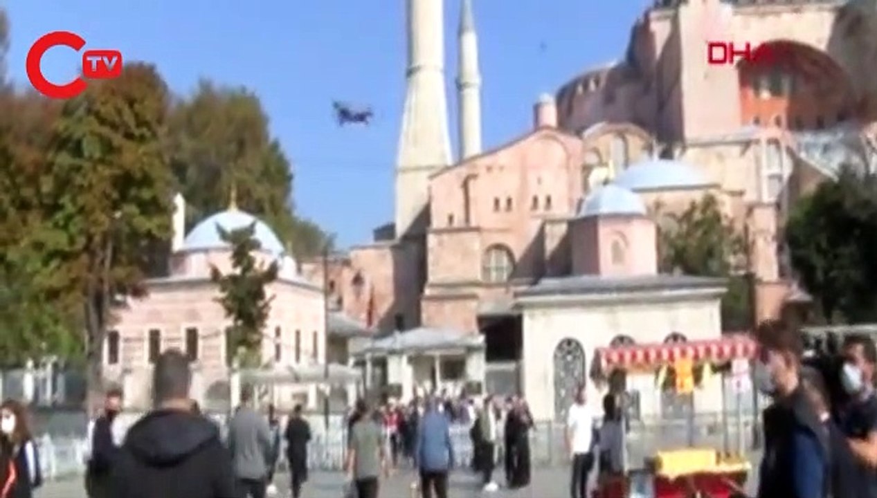 Ayasofya'da dronlu denetim